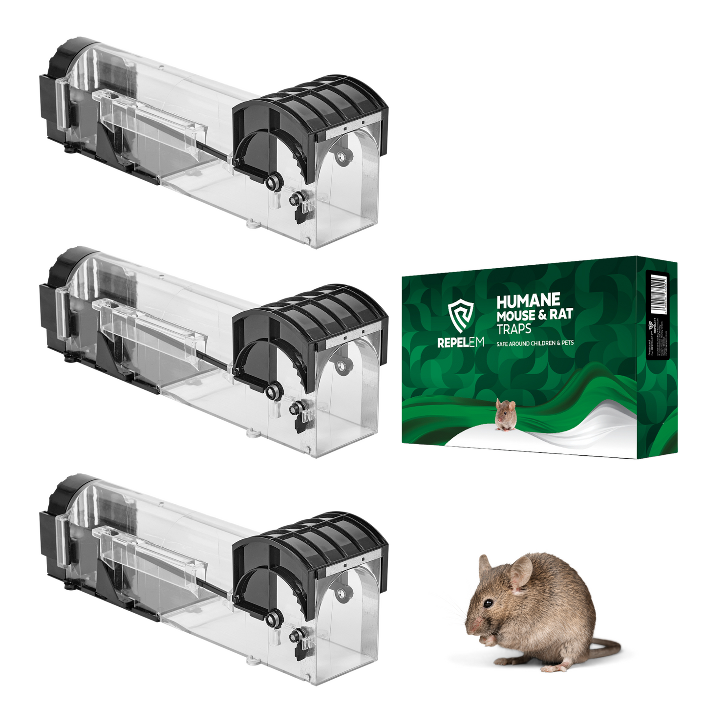 REPELEM Humane Mouse Trap - 3 Pack