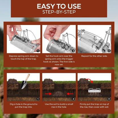 REPELEM Tunnel Mole Trap - 5 Pack