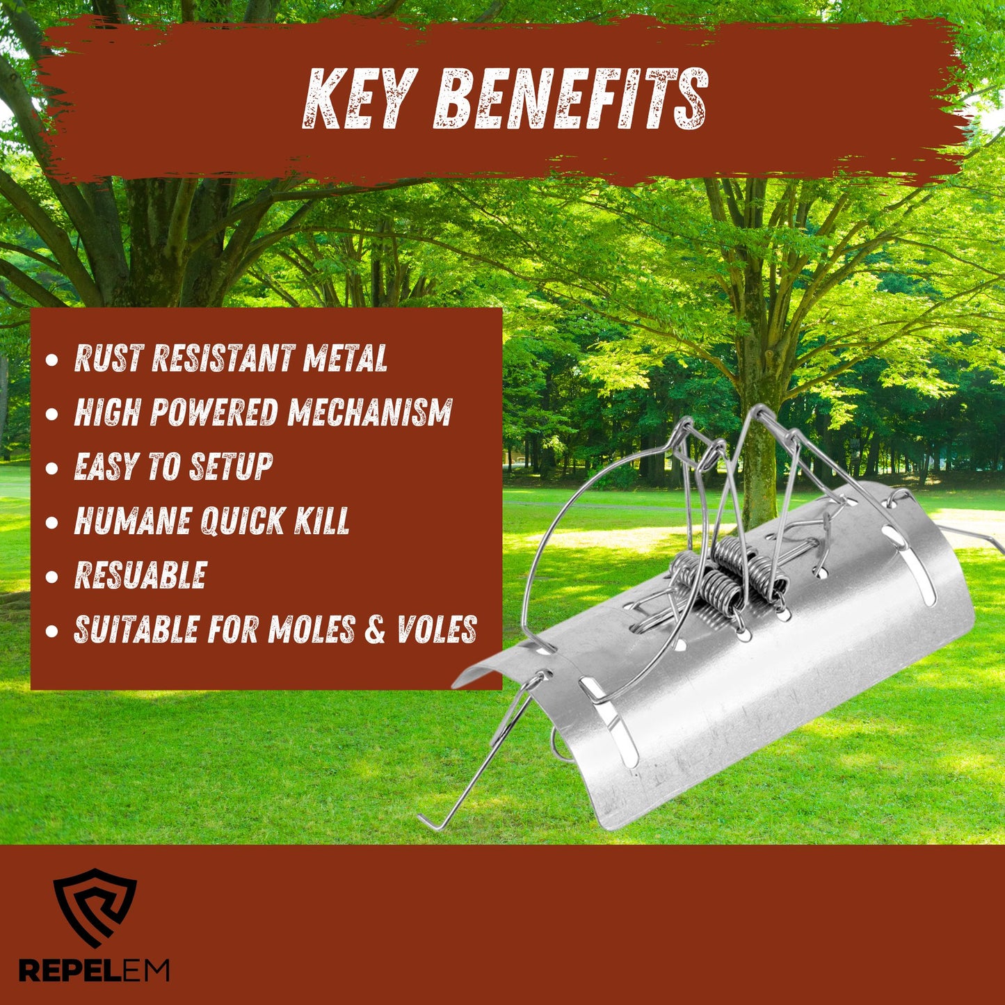 REPELEM Tunnel Mole Trap - 5 Pack