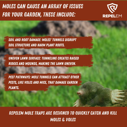 REPELEM Tunnel Mole Trap - 5 Pack