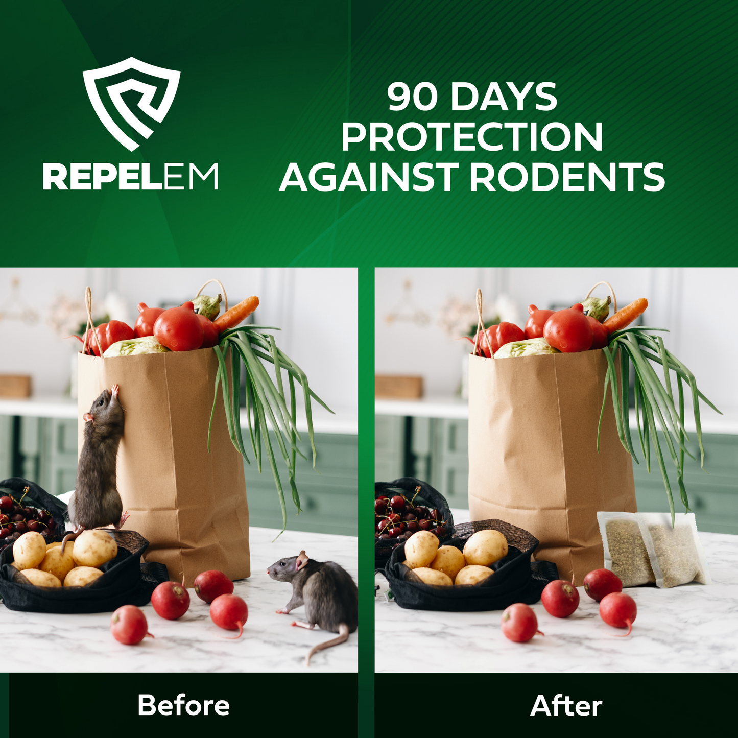 REPELEM Rat & Mouse Repellent Sachets - 6 Pack