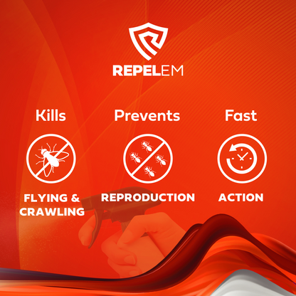 REPELEM Insect Killer, kills flying and crawling insects, prevents reproduction, fast action product. 