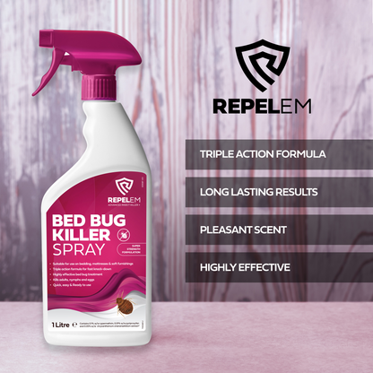 Powerful Bed Bug Killer, long lasting results, highly effective, triple action formula. 