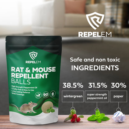 REPELEM Rat & Mouse Repellent Balls - 6 Pack