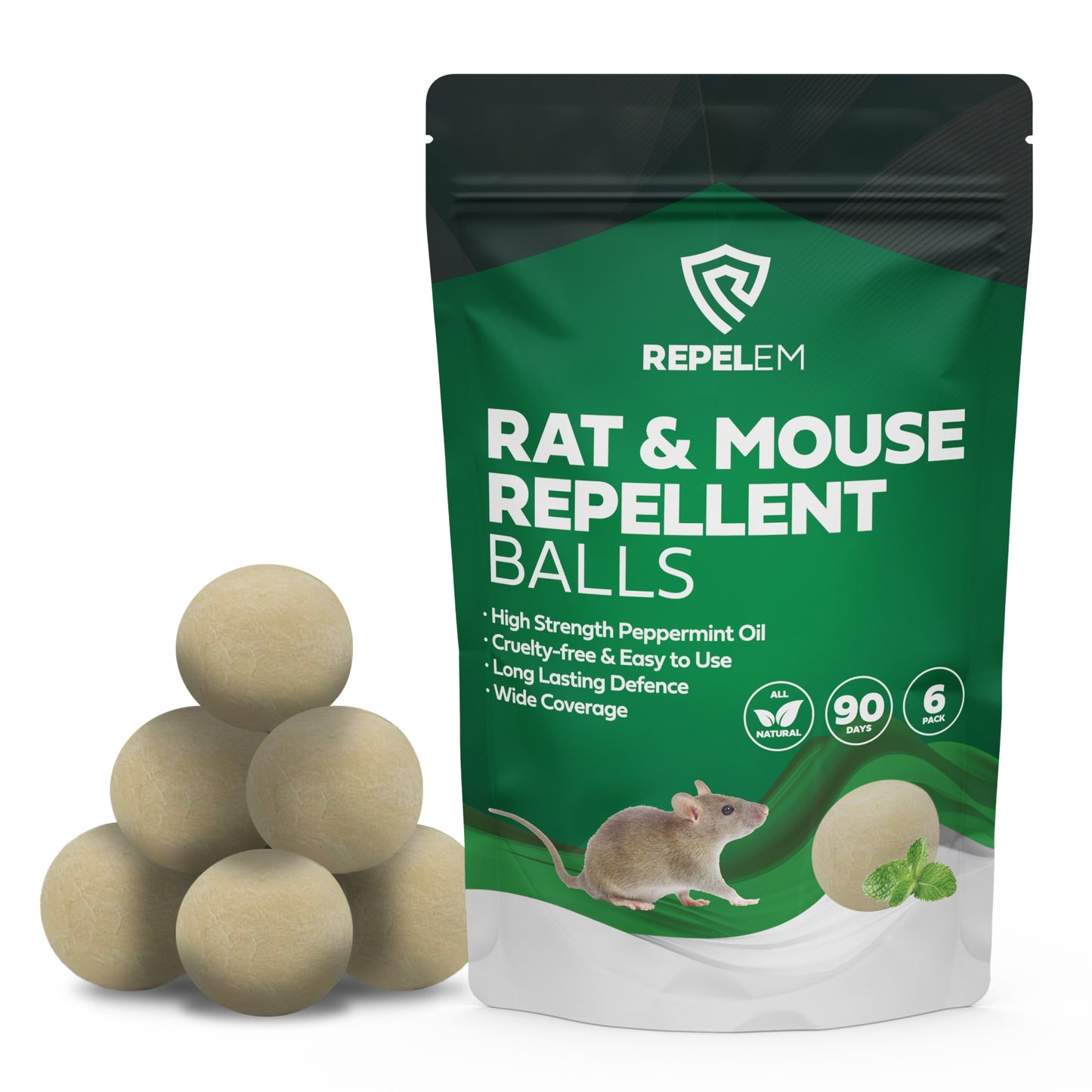 REPELEM Rat & Mouse Repellent Balls - 6 Pack